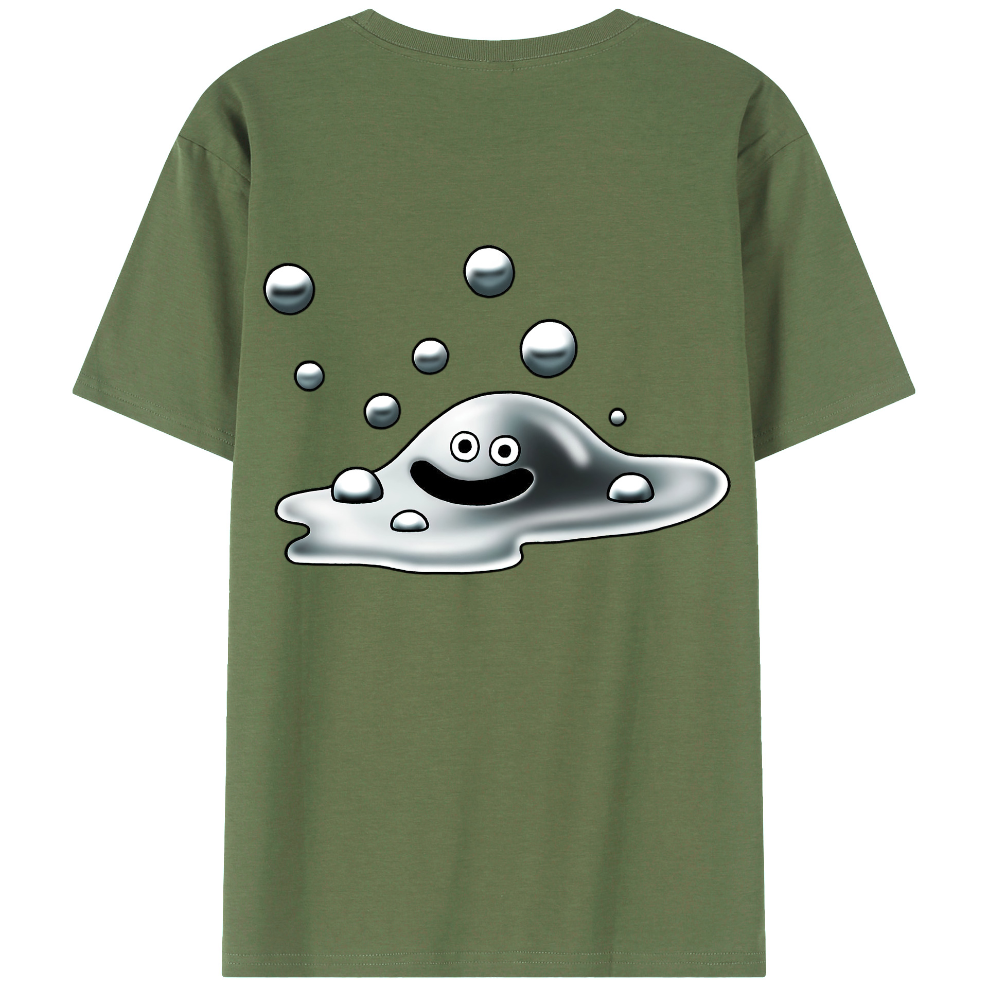 （画像用） ドラゴンクエスト Doragon Kuesuto Dragon Quest 綿100％ メンズ半袖Tシャツ（バックプリント） 通気性